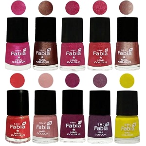 nail paint  glossy amp shine nail polish combo 6 ml each - set of 10 multicolor05095