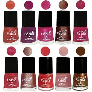 nail paint  glossy amp shine nail polish combo 6 ml each - set of 10 multicolor05018