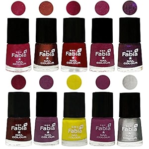 nail paint  glossy amp shine nail polish combo 6 ml each - set of 10 multicolor05892