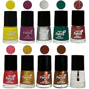 nail paint  glossy amp shine nail polish combo 6 ml each - set of 10 multicolor05959