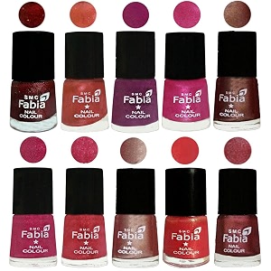 nail paint  glossy amp shine nail polish combo 6 ml each - set of 10 multicolor04956