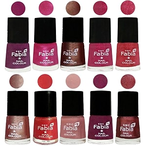 nail paint  glossy amp shine nail polish combo 6 ml each - set of 10 multicolor05043