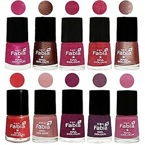 nail paint  glossy amp shine nail polish combo 6 ml each - set of 10 multicolor05076
