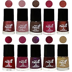nail paint  glossy amp shine nail polish combo 6 ml each - set of 10 multicolor05861