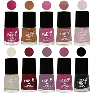 nail paint  glossy amp shine nail polish combo 6 ml each - set of 10 multicolor05642