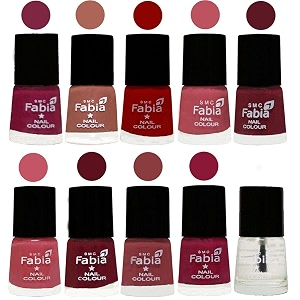 nail paint  glossy amp shine nail polish combo 6 ml each - set of 10 multicolor05505