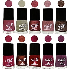 nail paint  glossy amp shine nail polish combo 6 ml each - set of 10 multicolor05819
