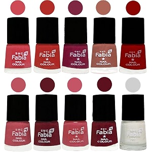 nail paint  glossy amp shine nail polish combo 6 ml each - set of 10 multicolor05481