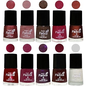 nail paint  glossy amp shine nail polish combo 6 ml each - set of 10 multicolor05863