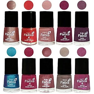 nail paint  glossy amp shine nail polish combo 6 ml each - set of 10 multicolor05240