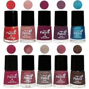 nail paint  glossy amp shine nail polish combo 6 ml each - set of 10 multicolor05282
