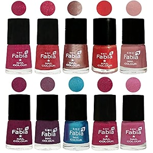 nail paint  glossy amp shine nail polish combo 6 ml each - set of 10 multicolor05157