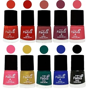 nail paint  glossy amp shine nail polish combo 6 ml each - set of 10 multicolor05570