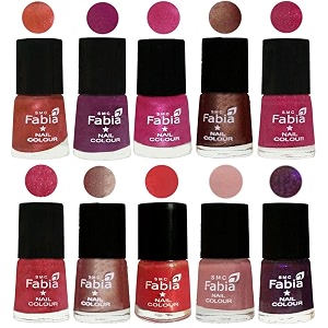 nail paint  glossy amp shine nail polish combo 6 ml each - set of 10 multicolor05007