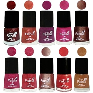 nail paint  glossy amp shine nail polish combo 6 ml each - set of 10 multicolor04946