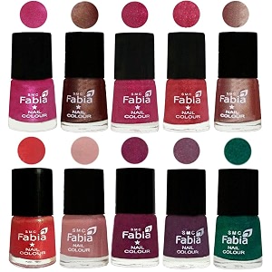 nail paint  glossy amp shine nail polish combo 6 ml each - set of 10 multicolor05098