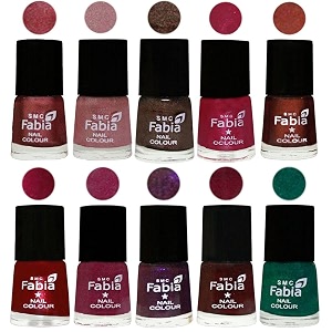 nail paint  glossy amp shine nail polish combo 6 ml each - set of 10 multicolor05854