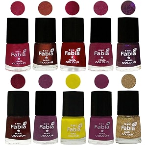 nail paint  glossy amp shine nail polish combo 6 ml each - set of 10 multicolor05900