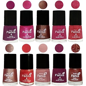 nail paint  glossy amp shine nail polish combo 6 ml each - set of 10 multicolor05057