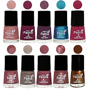 nail paint  glossy amp shine nail polish combo 6 ml each - set of 10 multicolor05334
