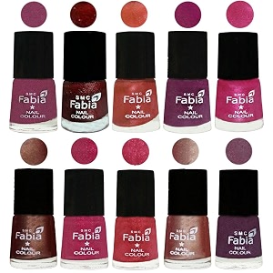 nail paint  glossy amp shine nail polish combo 6 ml each - set of 10 multicolor04892