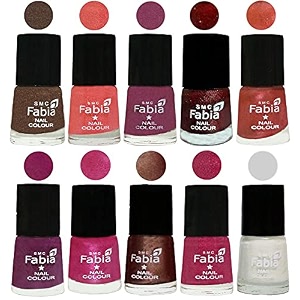 nail paint  glossy amp shine nail polish combo 6 ml each - set of 10 multicolor04840