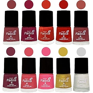 nail paint  glossy amp shine nail polish combo 6 ml each - set of 10 multicolor05562