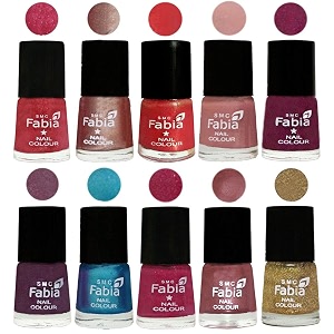 nail paint  glossy amp shine nail polish combo 6 ml each - set of 10 multicolor05225