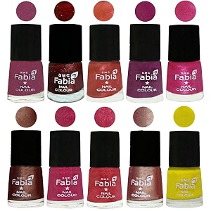 nail paint  glossy amp shine nail polish combo 6 ml each - set of 10 multicolor04921
