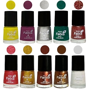 nail paint  glossy amp shine nail polish combo 6 ml each - set of 10 multicolor05958