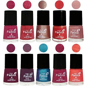 nail paint  glossy amp shine nail polish combo 6 ml each - set of 10 multicolor05154
