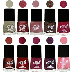 nail paint  glossy amp shine nail polish combo 6 ml each - set of 10 multicolor05845