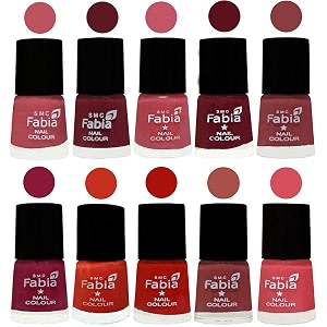 nail paint  glossy amp shine nail polish combo 6 ml each - set of 10 multicolor05530