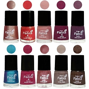 nail paint  glossy amp shine nail polish combo 6 ml each - set of 10 multicolor05245