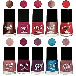 nail paint  glossy amp shine nail polish combo 6 ml each - set of 10 multicolor05127