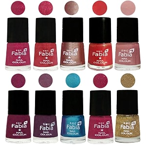 nail paint  glossy amp shine nail polish combo 6 ml each - set of 10 multicolor05186