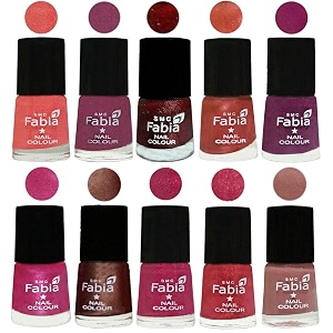 nail paint  glossy amp shine nail polish combo 6 ml each - set of 10 multicolor04857