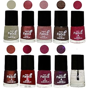 nail paint  glossy amp shine nail polish combo 6 ml each - set of 10 multicolor05849