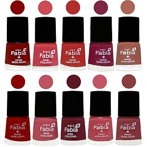 nail paint  glossy amp shine nail polish combo 6 ml each - set of 10 multicolor05455