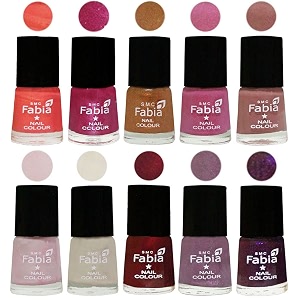 nail paint  glossy amp shine nail polish combo 6 ml each - set of 10 multicolor05602