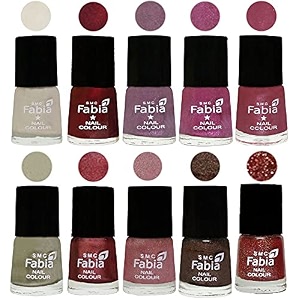 nail paint  glossy amp shine nail polish combo 6 ml each - set of 10 multicolor05750