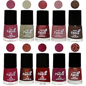 nail paint  glossy amp shine nail polish combo 6 ml each - set of 10 multicolor05824