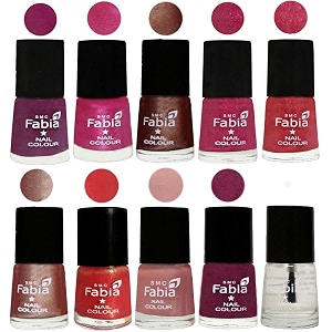 nail paint  glossy amp shine nail polish combo 6 ml each - set of 10 multicolor05066