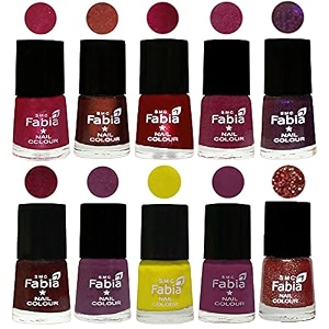 nail paint  glossy amp shine nail polish combo 6 ml each - set of 10 multicolor05894
