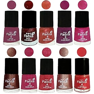 nail paint  glossy amp shine nail polish combo 6 ml each - set of 10 multicolor04889