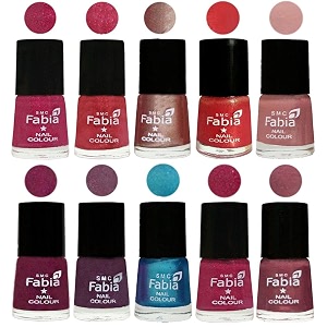 nail paint  glossy amp shine nail polish combo 6 ml each - set of 10 multicolor05152