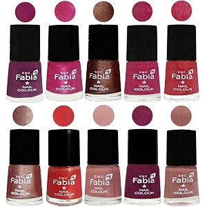 nail paint  glossy amp shine nail polish combo 6 ml each - set of 10 multicolor05035