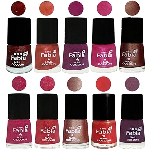 nail paint  glossy amp shine nail polish combo 6 ml each - set of 10 multicolor04937
