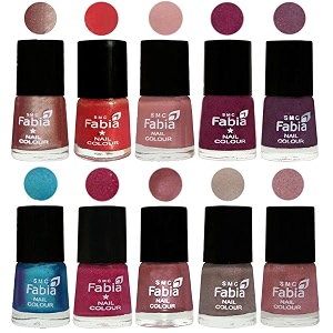 nail paint  glossy amp shine nail polish combo 6 ml each - set of 10 multicolor05244