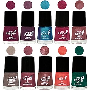 nail paint  glossy amp shine nail polish combo 6 ml each - set of 10 multicolor05364